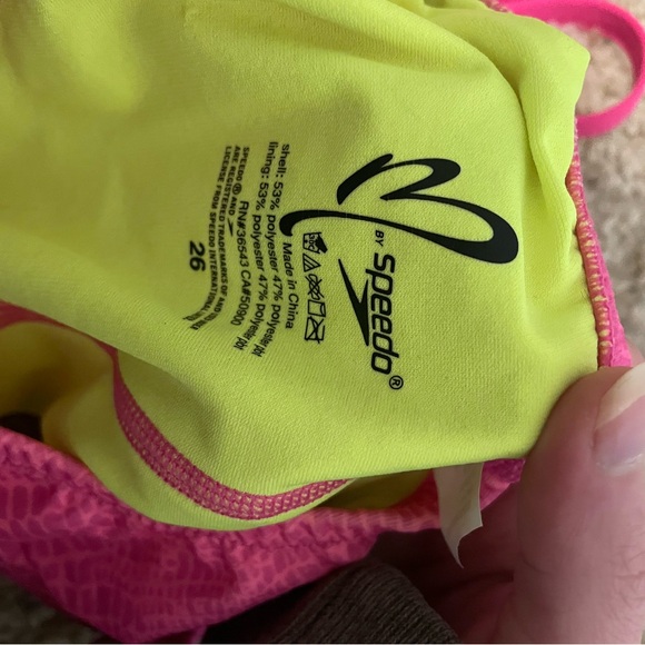 Pink and Yellow Speedo Swimsuit - Picture 3 of 3